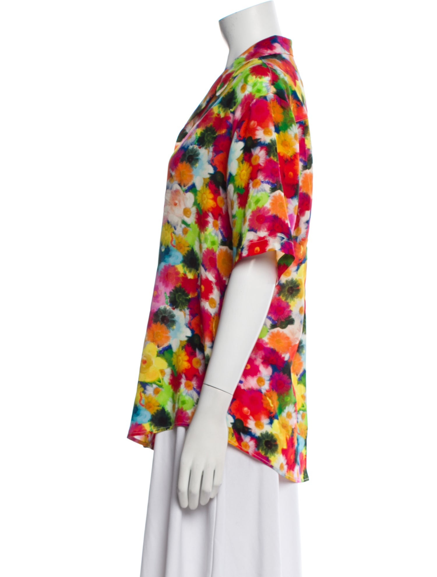 Jonathan Cohen Silk Printed Button-Up Top