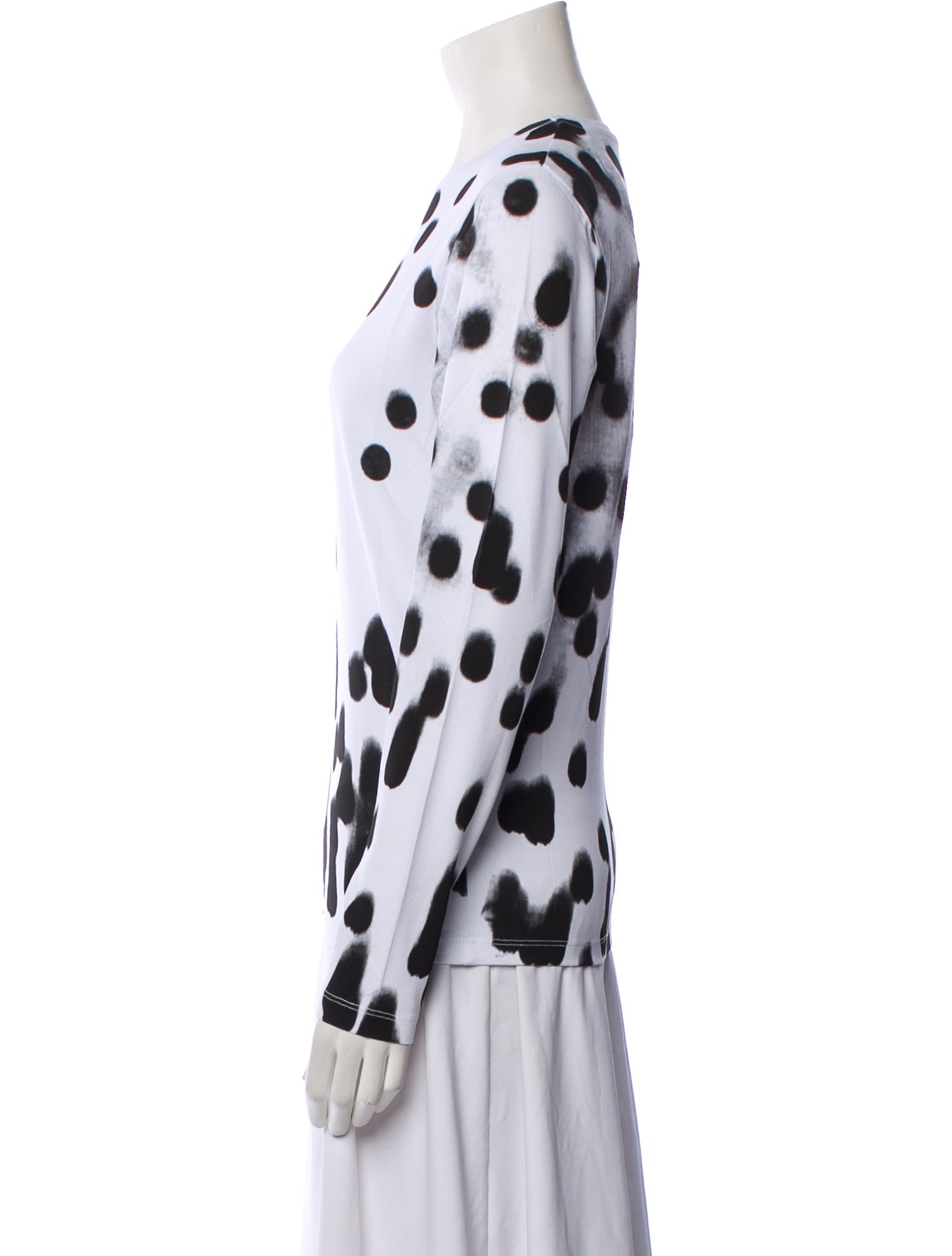 Jonathan Cohen Polka Dot Print Crew Neck Blouse w/ Tags