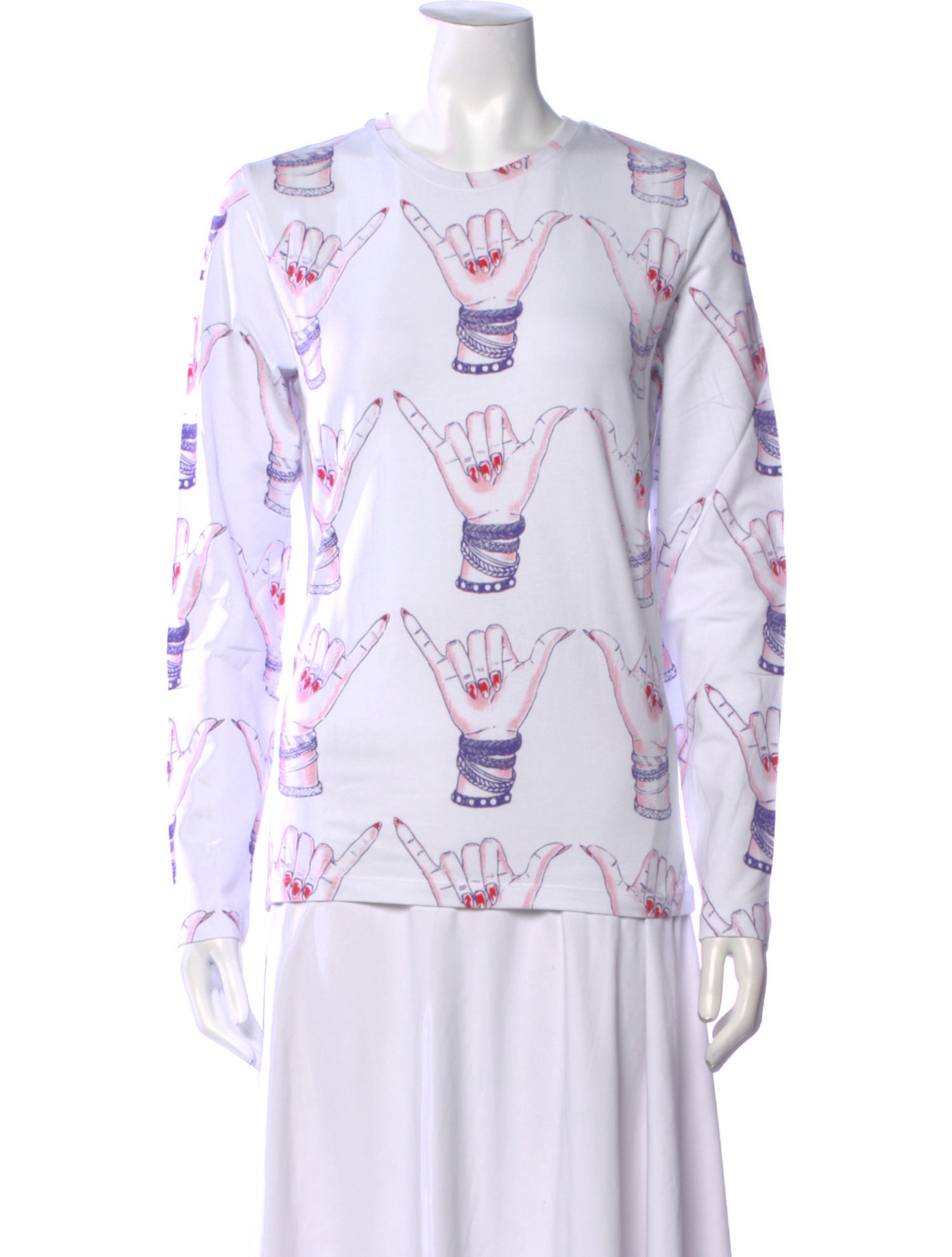 Jonathan Cohen Printed Crew Neck Sweatshirt w/ Tags