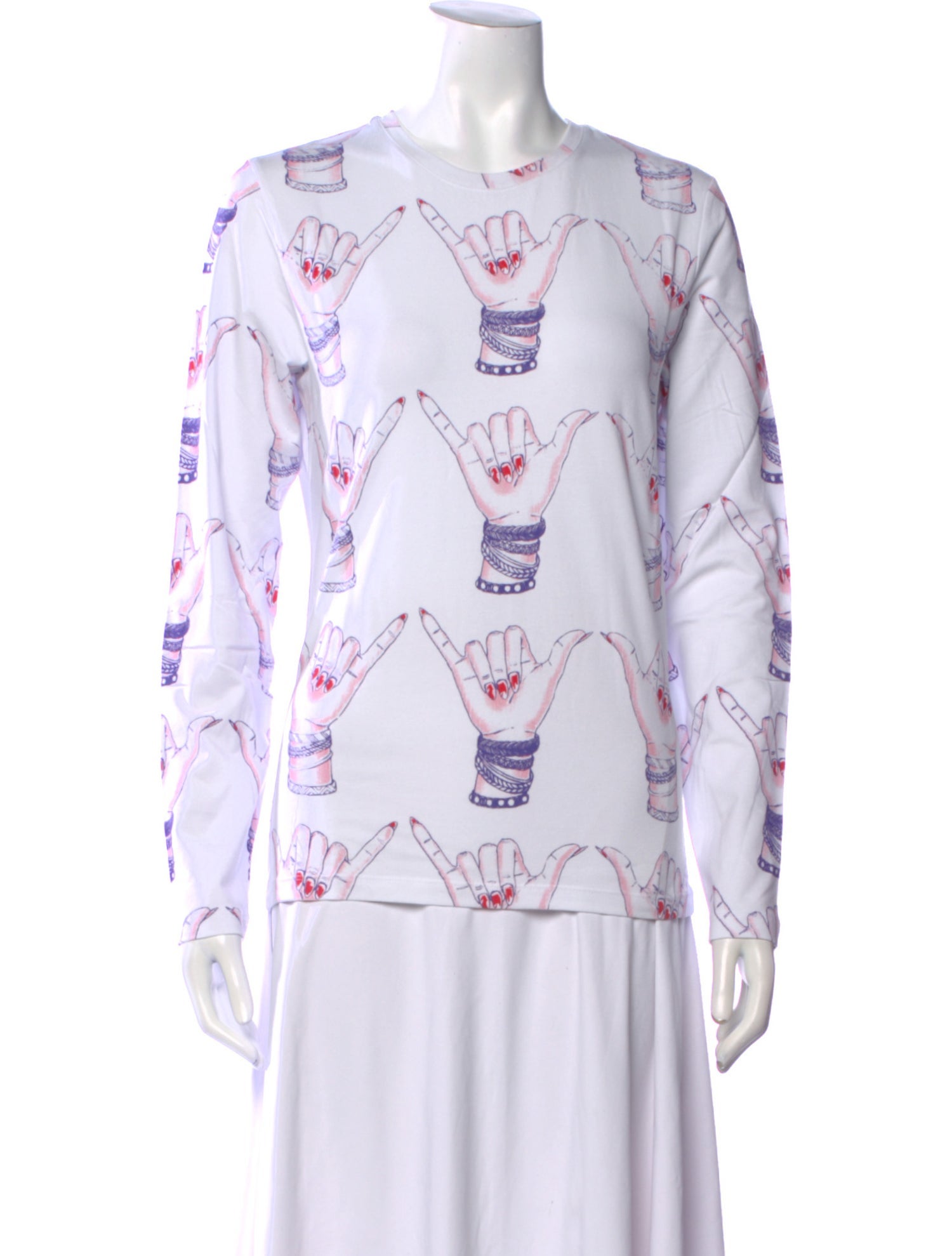 Jonathan Cohen Printed Crew Neck Sweatshirt w/ Tags