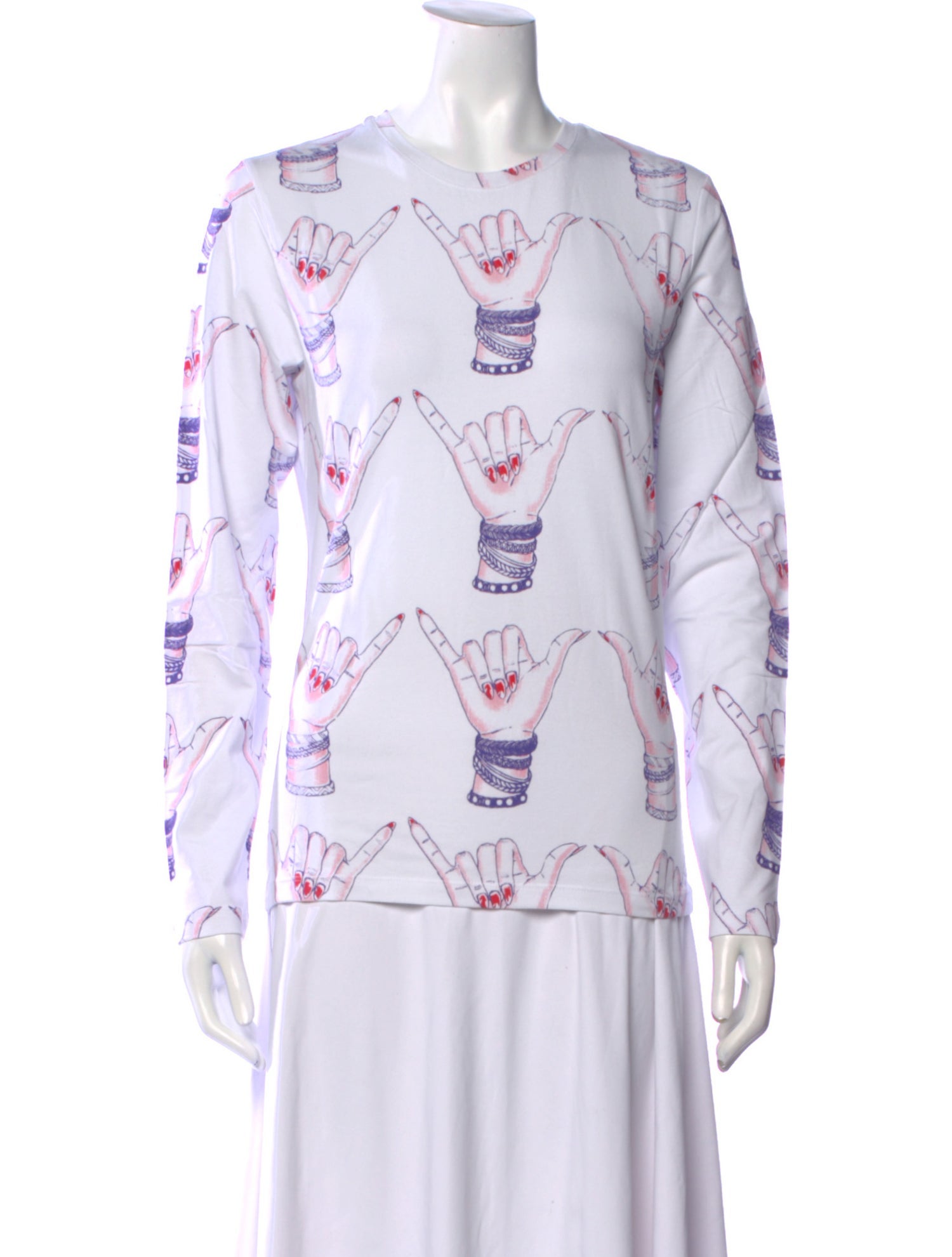 Jonathan Cohen Printed Crew Neck Sweatshirt