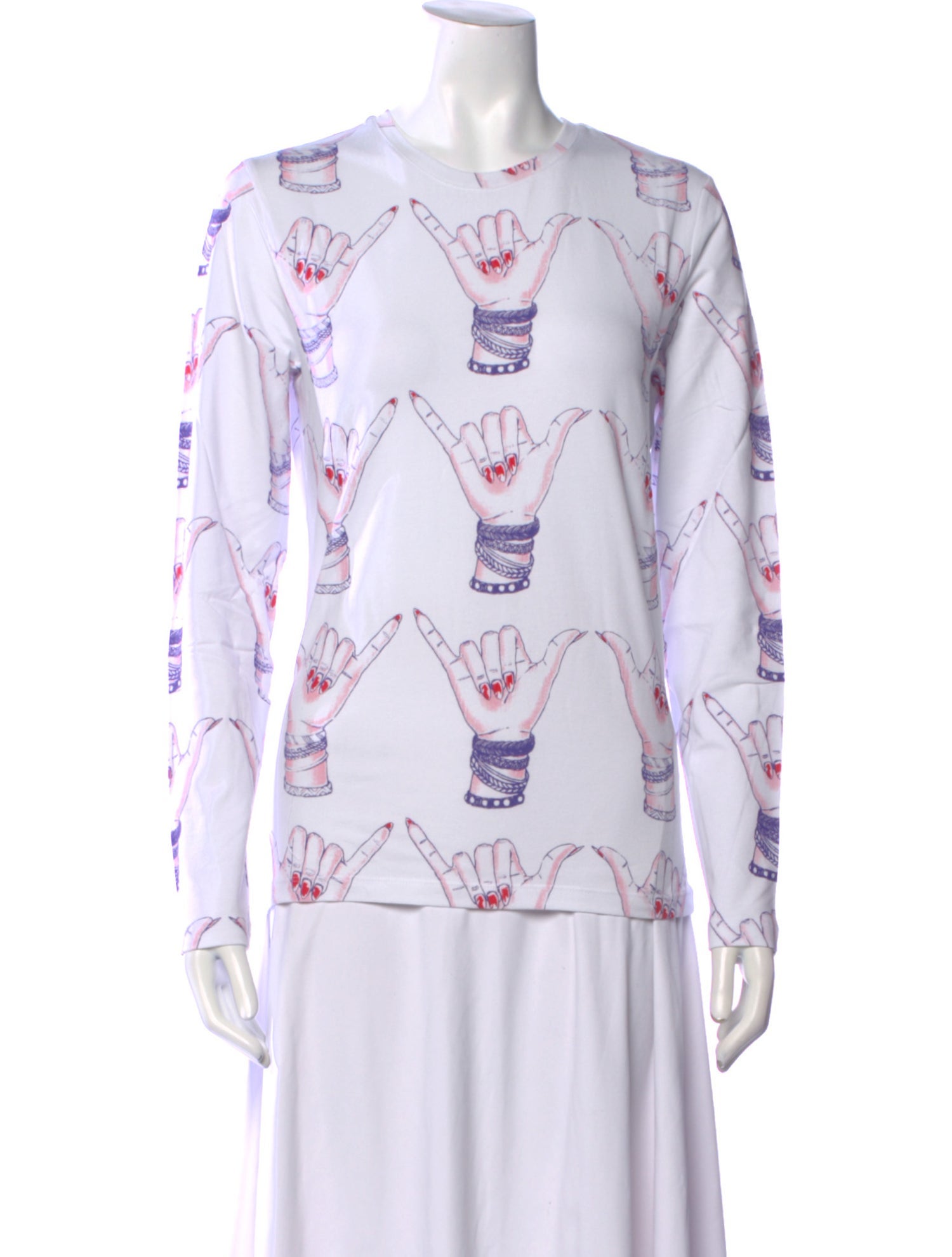 Jonathan Cohen Printed Crew Neck Sweatshirt w/ Tags