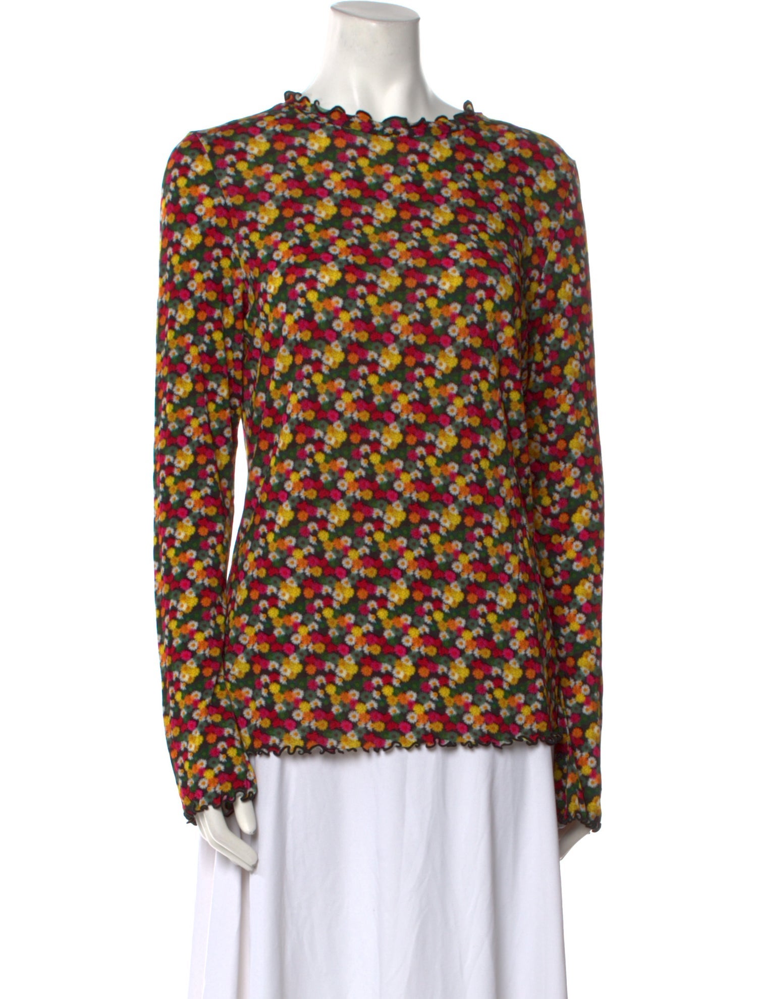 Jonathan Cohen Floral Print Crew Neck Blouse w/ Tags