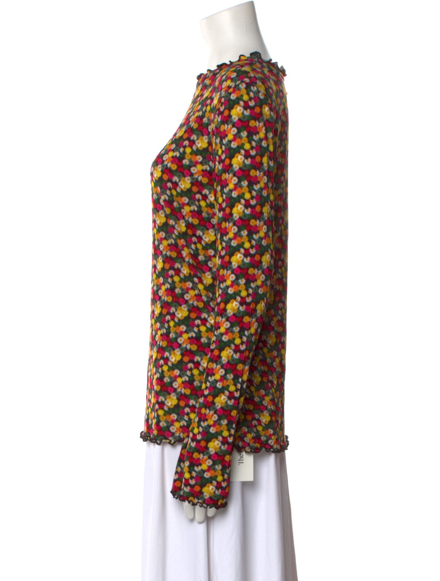 Jonathan Cohen Floral Print Crew Neck Blouse w/ Tags