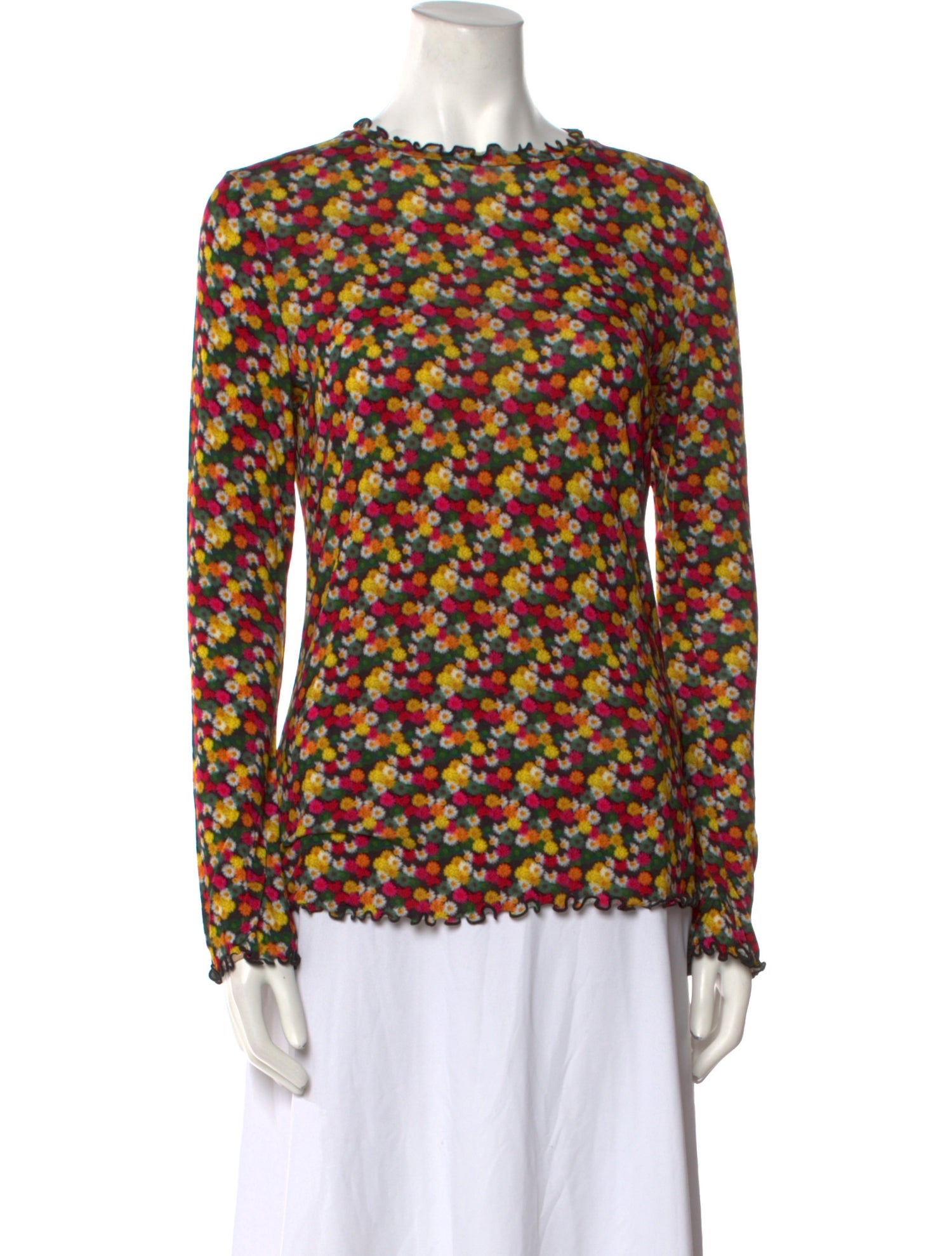 Jonathan Cohen Floral Print Bateau Neckline Blouse w/ Tags