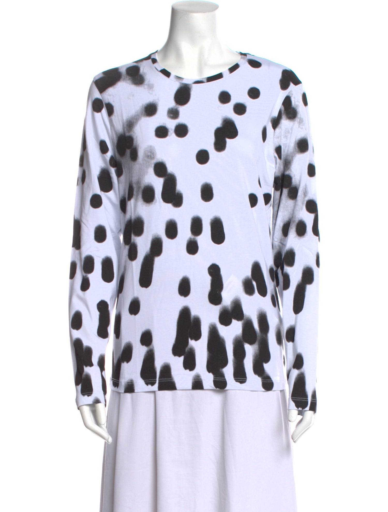 Jonathan Cohen Polka Dot Print Crew Neck Blouse