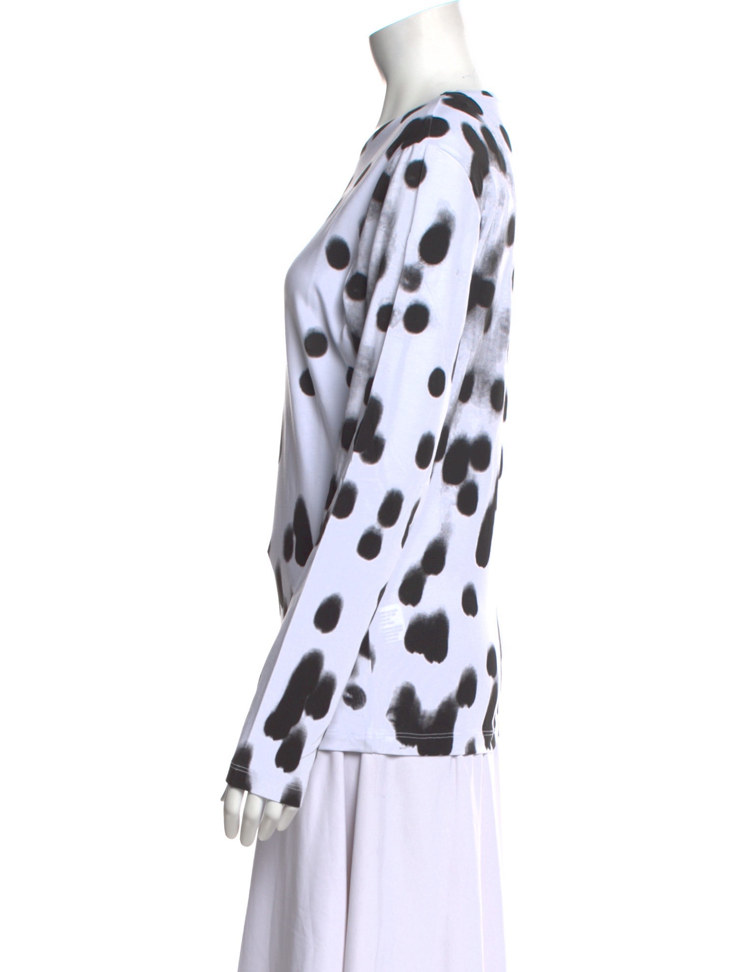 Jonathan Cohen Polka Dot Print Crew Neck Blouse