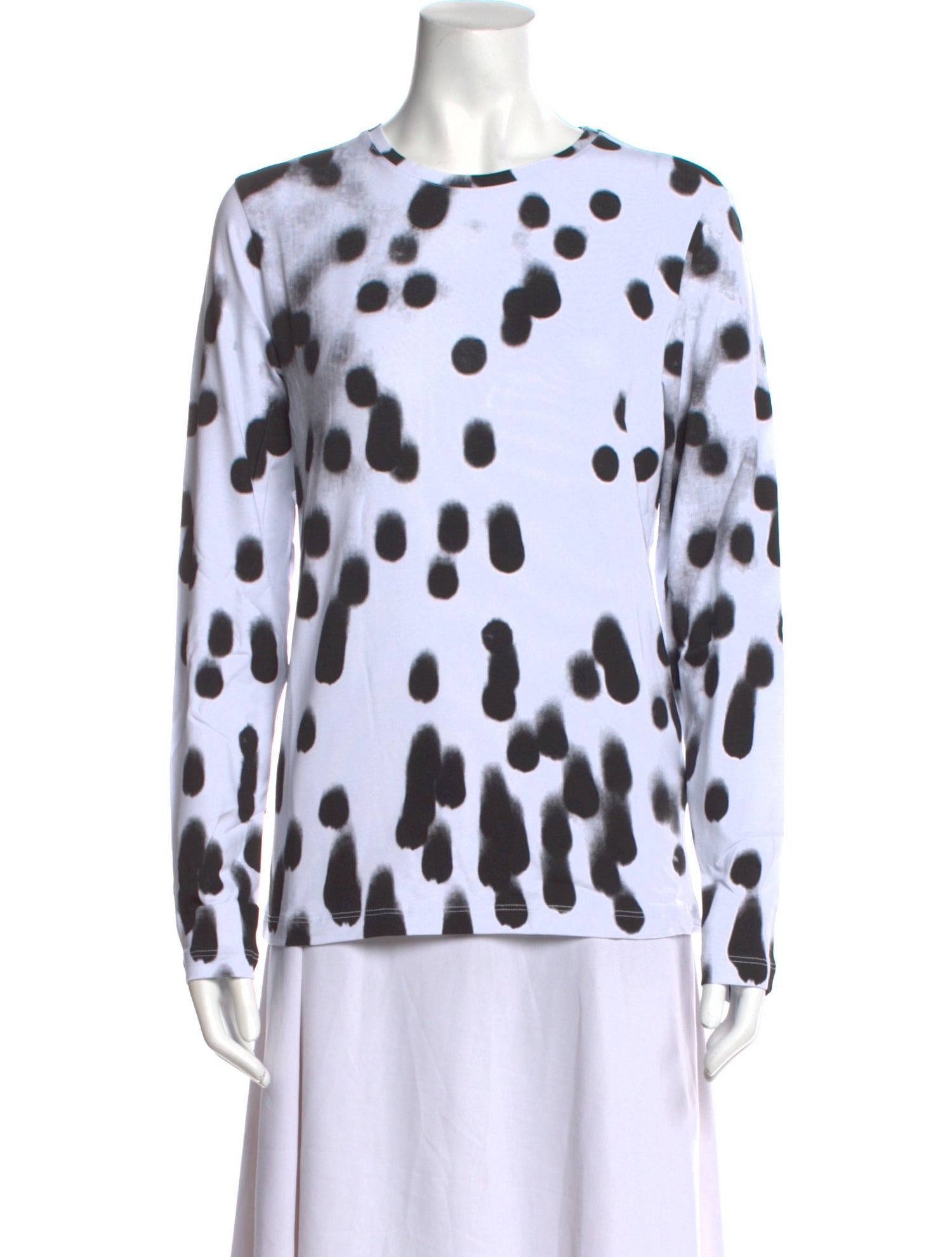 Jonathan Cohen Polka Dot Print Crew Neck Blouse