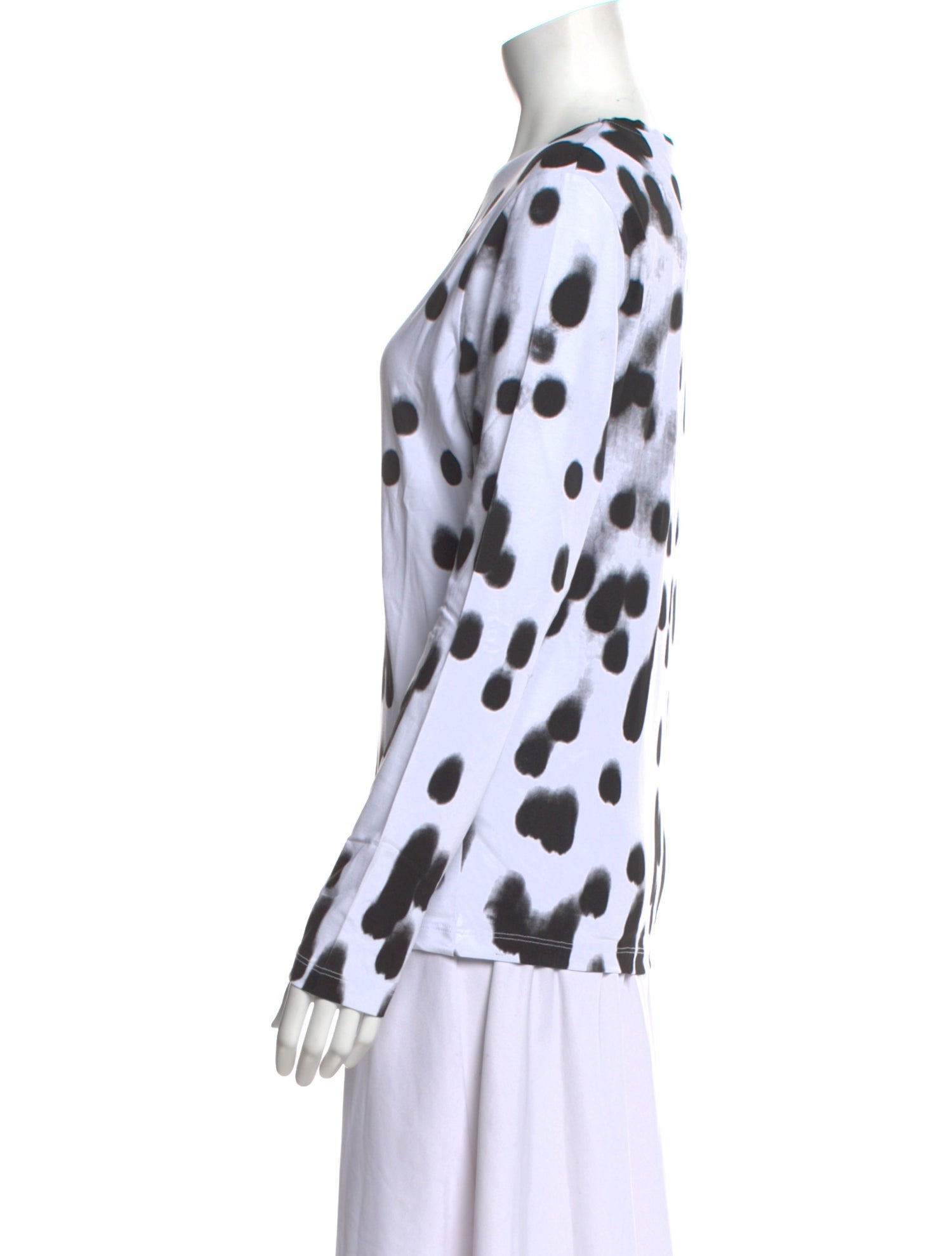 Jonathan Cohen Polka Dot Print Crew Neck Blouse