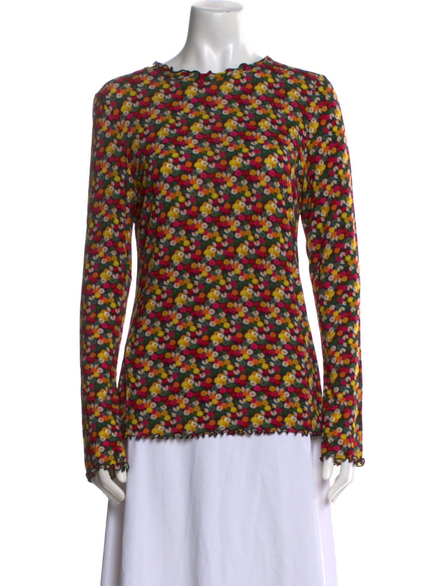 Jonathan Cohen Floral Print Bateau Neckline Blouse