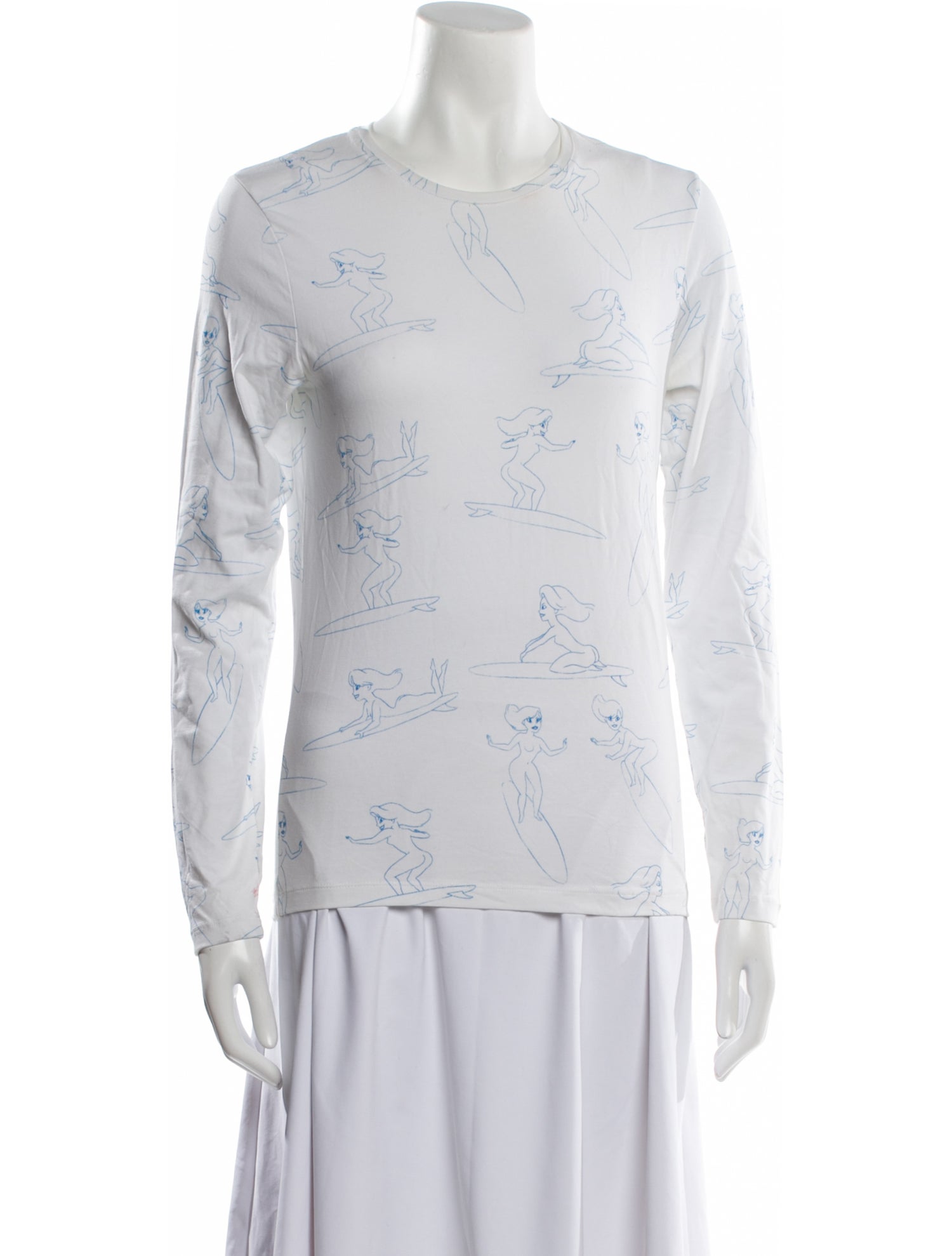 Jonathan Cohen Printed Crew Neck Top
