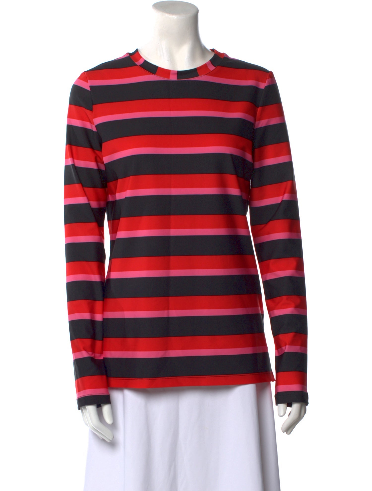 Jonathan Cohen Striped Crew Neck Top