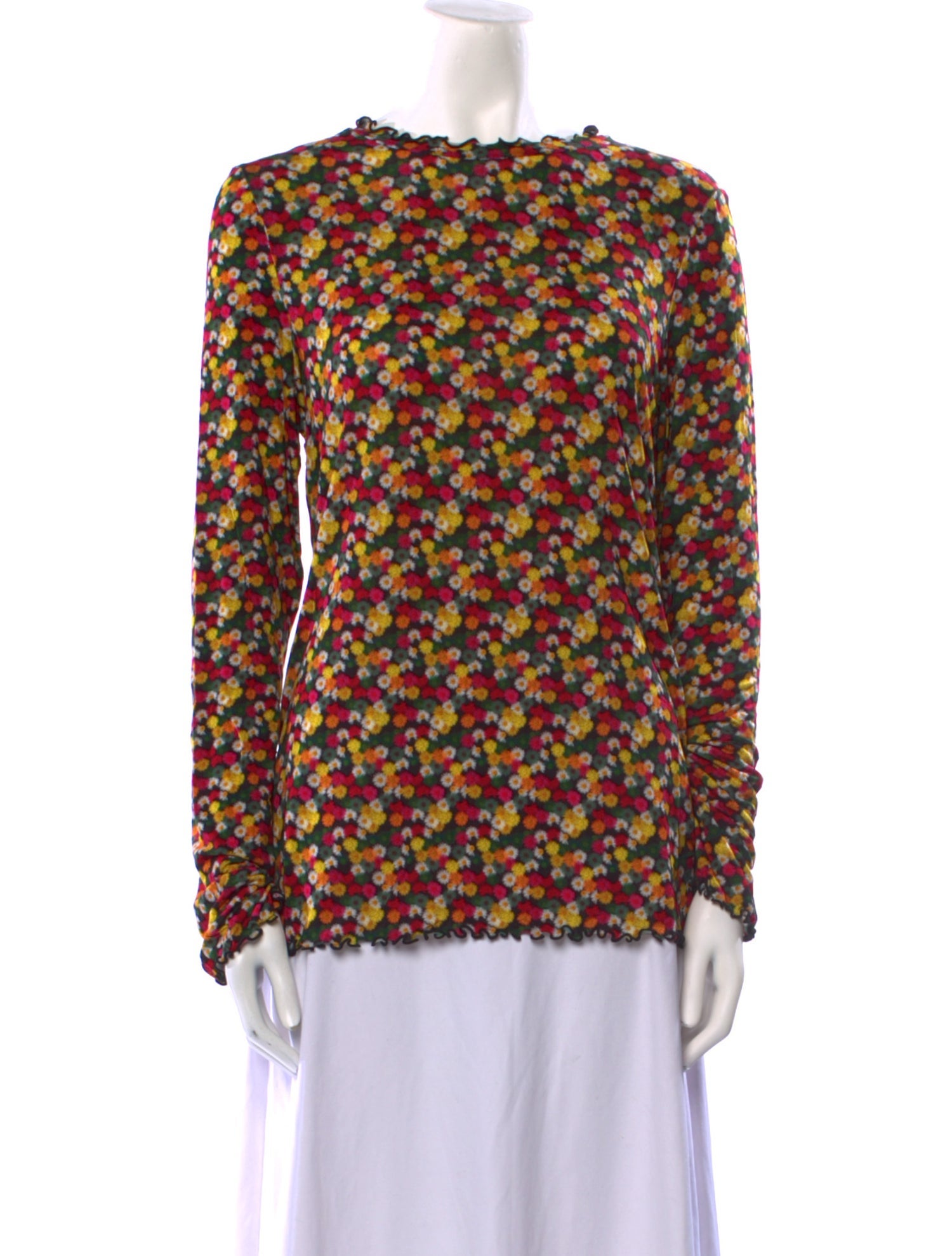 Jonathan Cohen Floral Print Scoop Neck Blouse w/ Tags