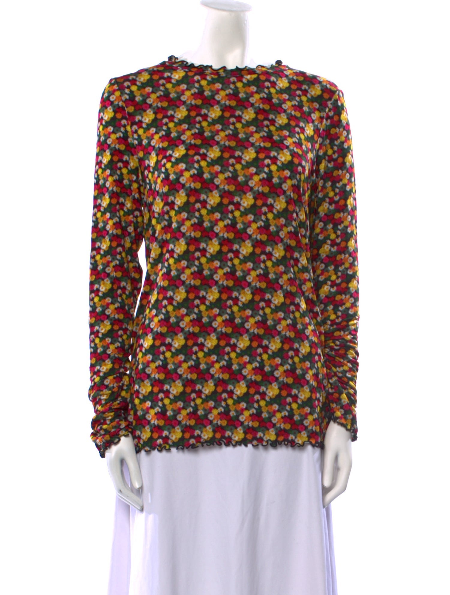 Jonathan Cohen Floral Print Bateau Neckline Blouse w/ Tags