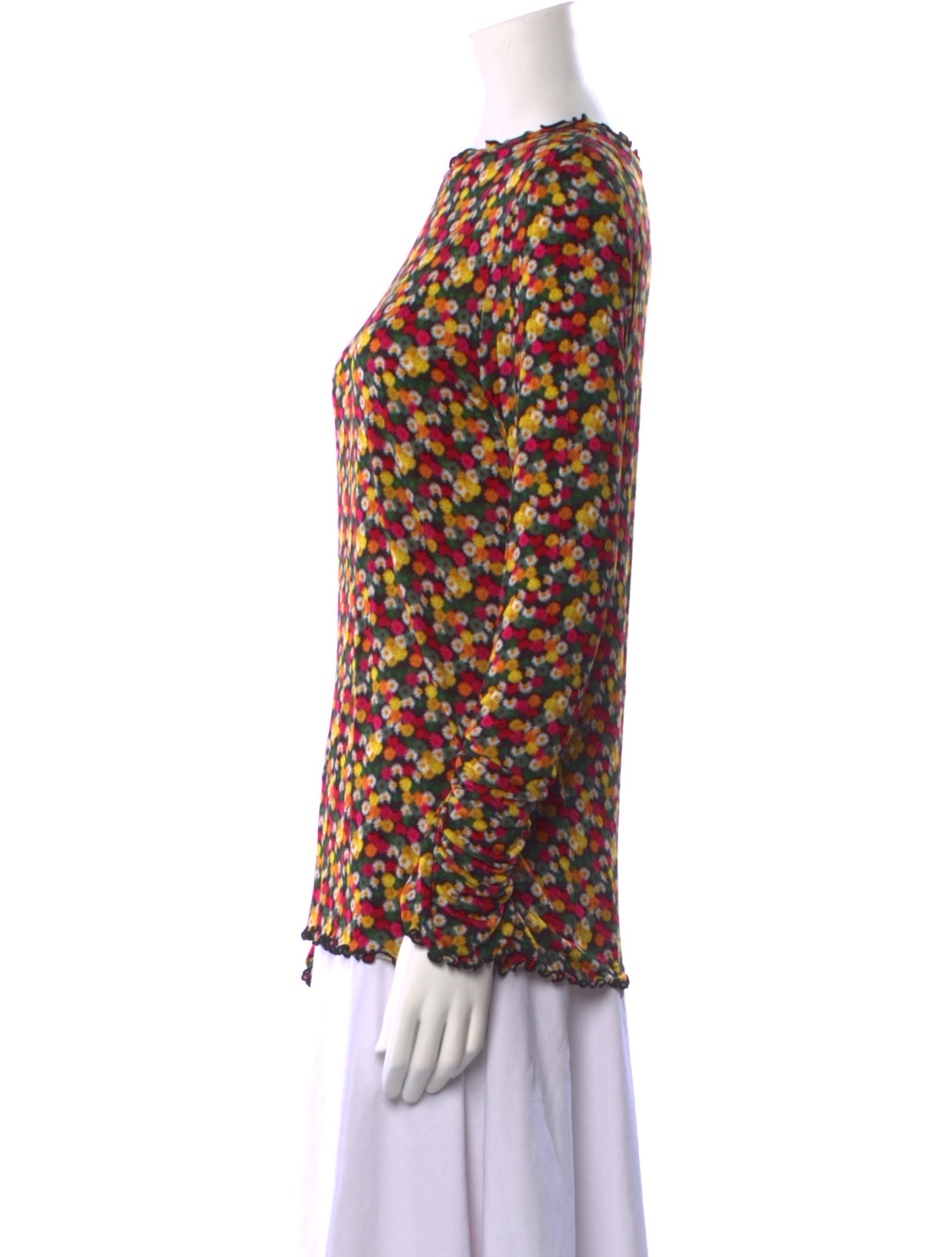 Jonathan Cohen Floral Print Bateau Neckline Blouse w/ Tags