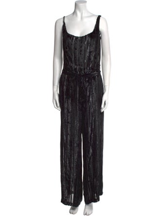 Jonathan Cohen Striped Square Neckline Jumpsuit