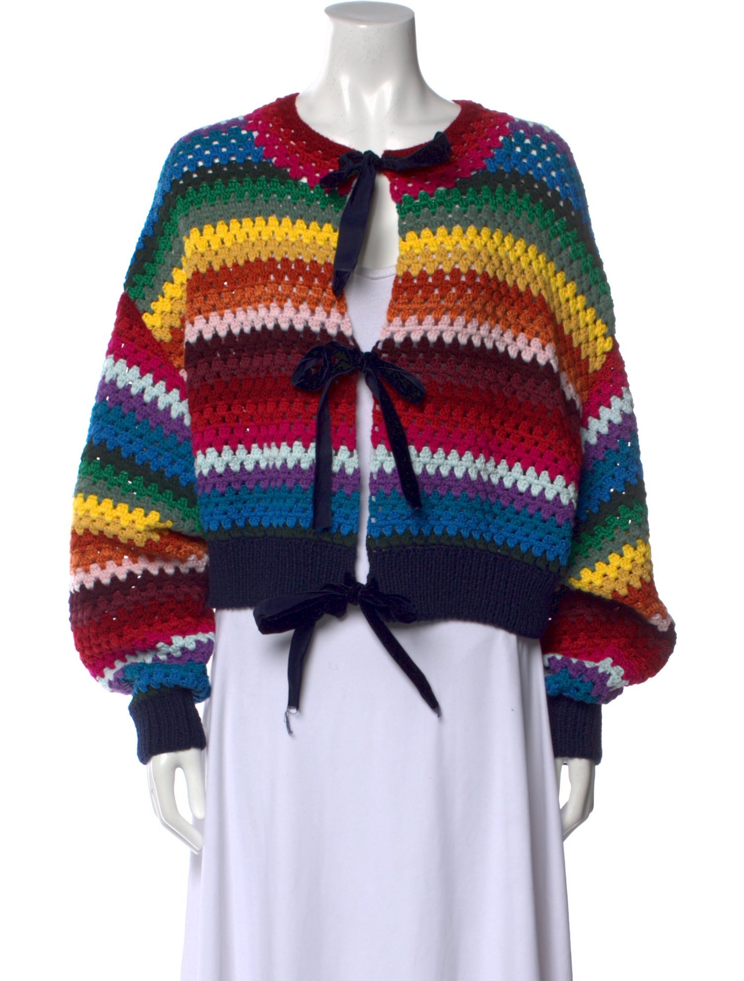 Jonathan Cohen Striped Crew Neck Sweater