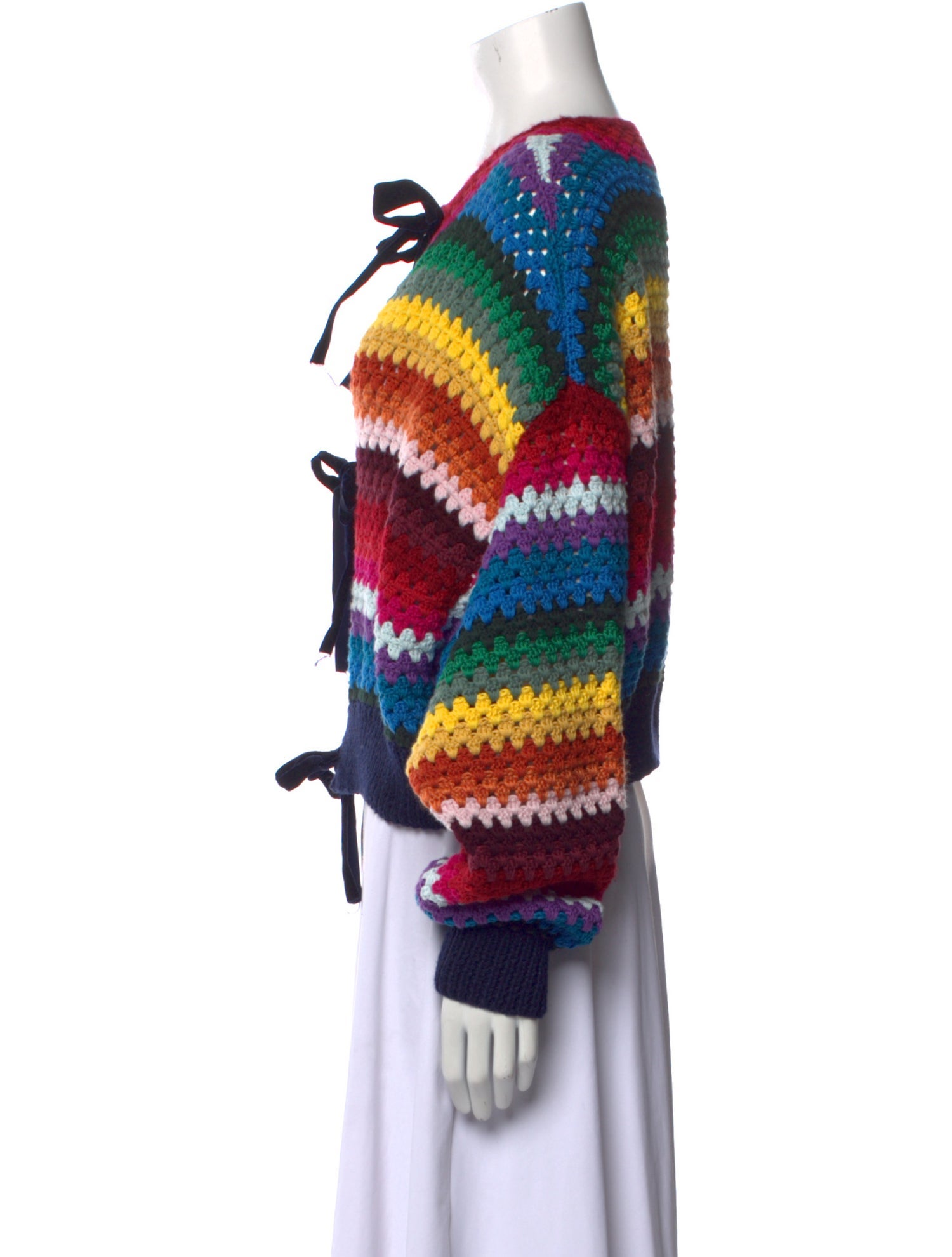 Jonathan Cohen Striped Crew Neck Sweater