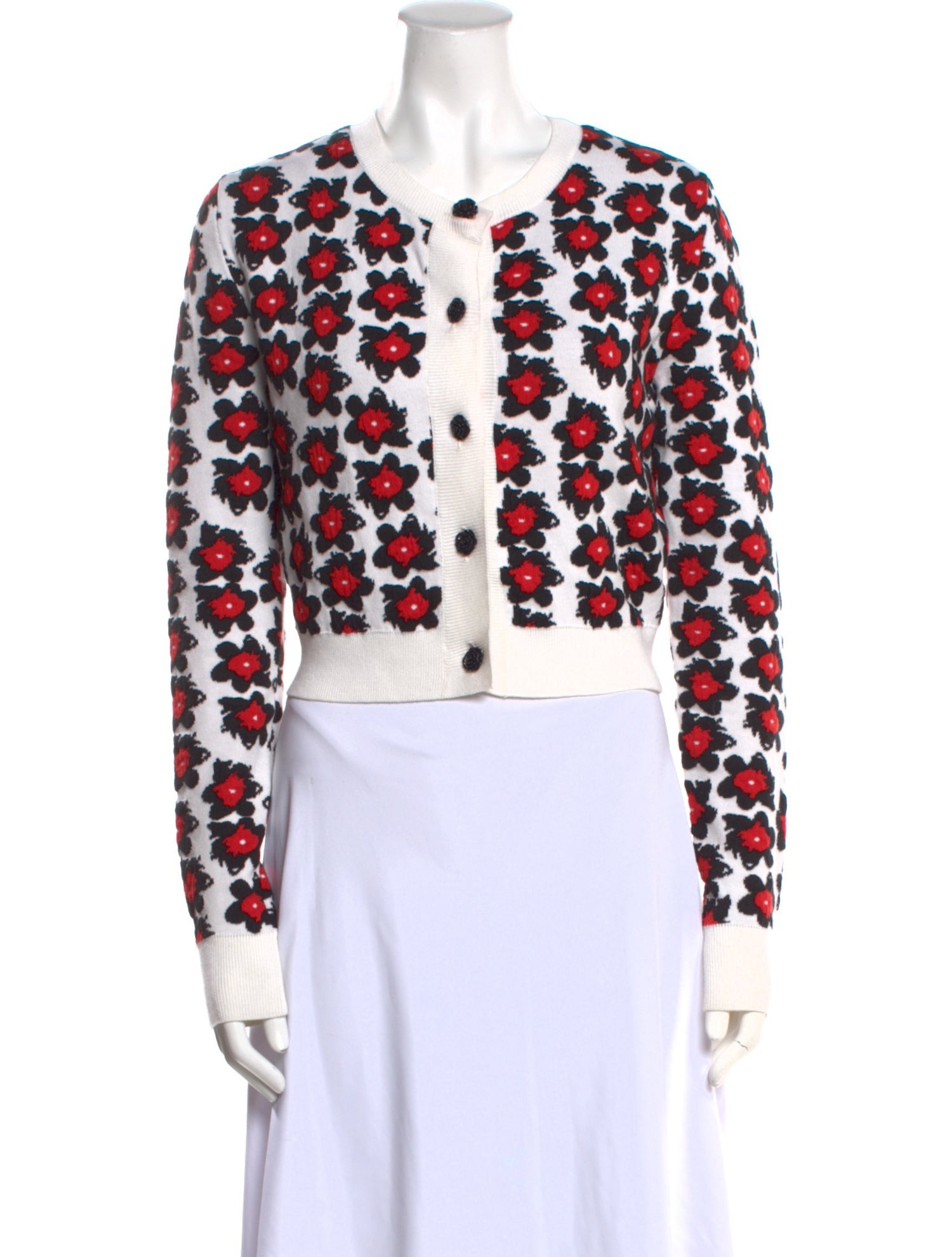 Jonathan Cohen Floral Print Crew Neck Sweater