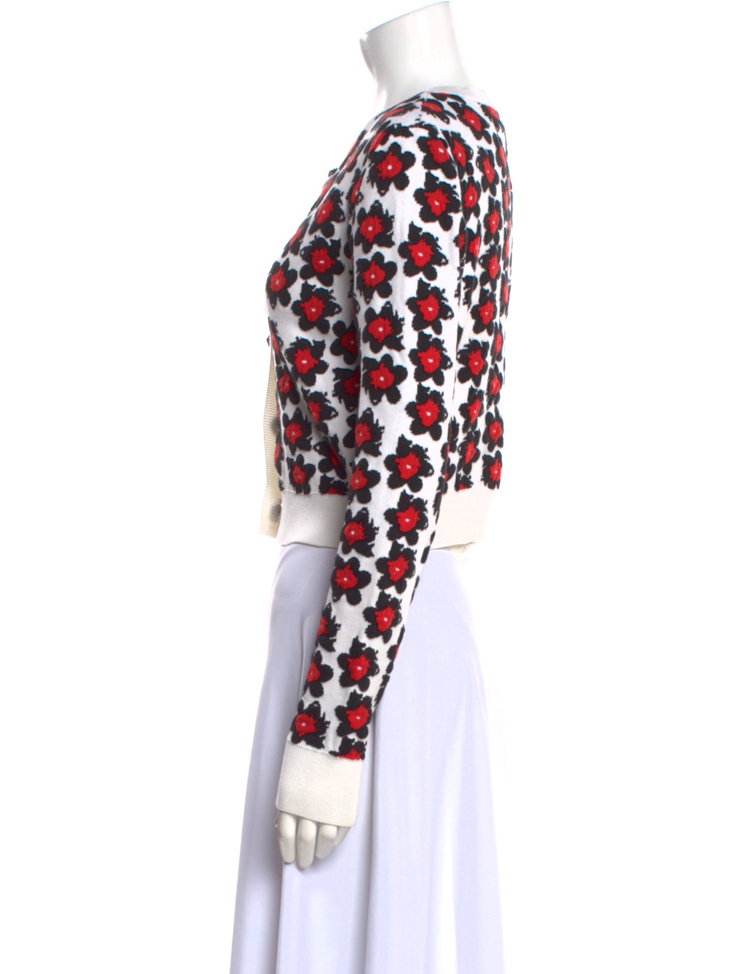 Jonathan Cohen Floral Print Crew Neck Sweater