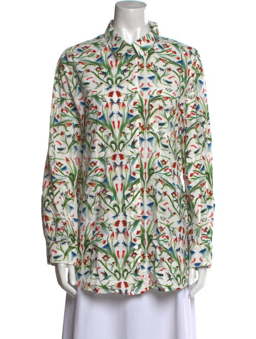 Jonathan Cohen Printed Long Sleeve Button-Up Top