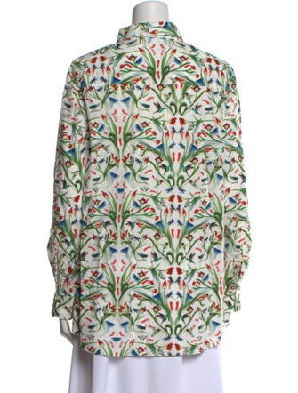 Jonathan Cohen Printed Long Sleeve Button-Up Top
