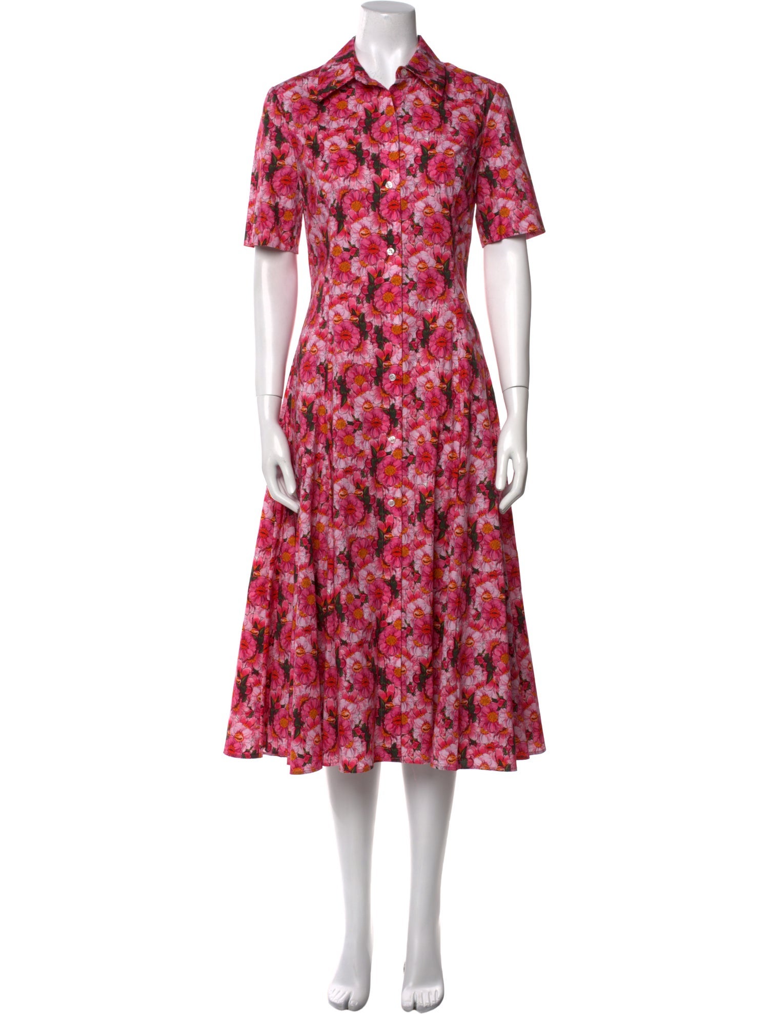 Jonathan Cohen Floral Print Midi Length Dress