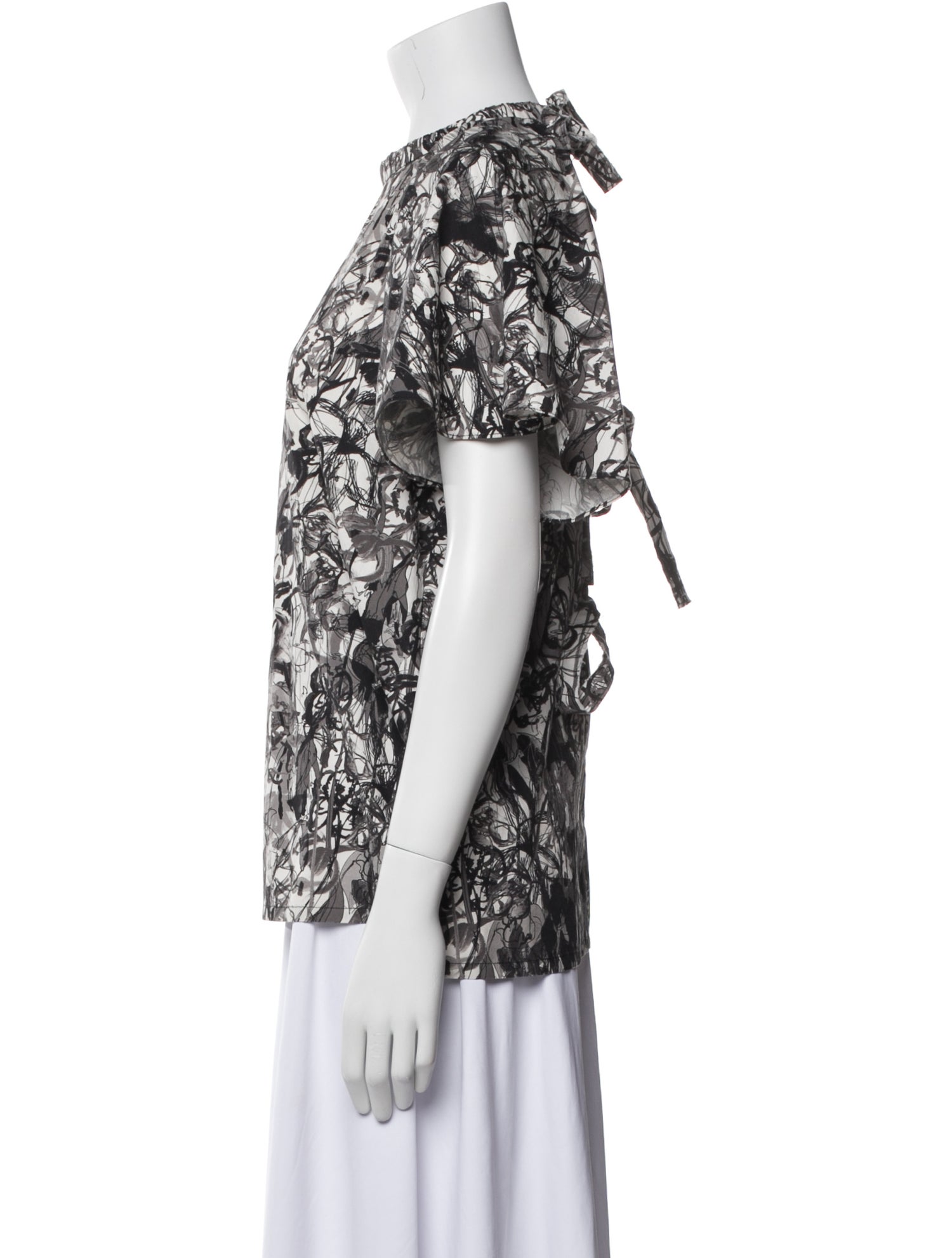 Jonathan Cohen Printed Crew Neck Blouse