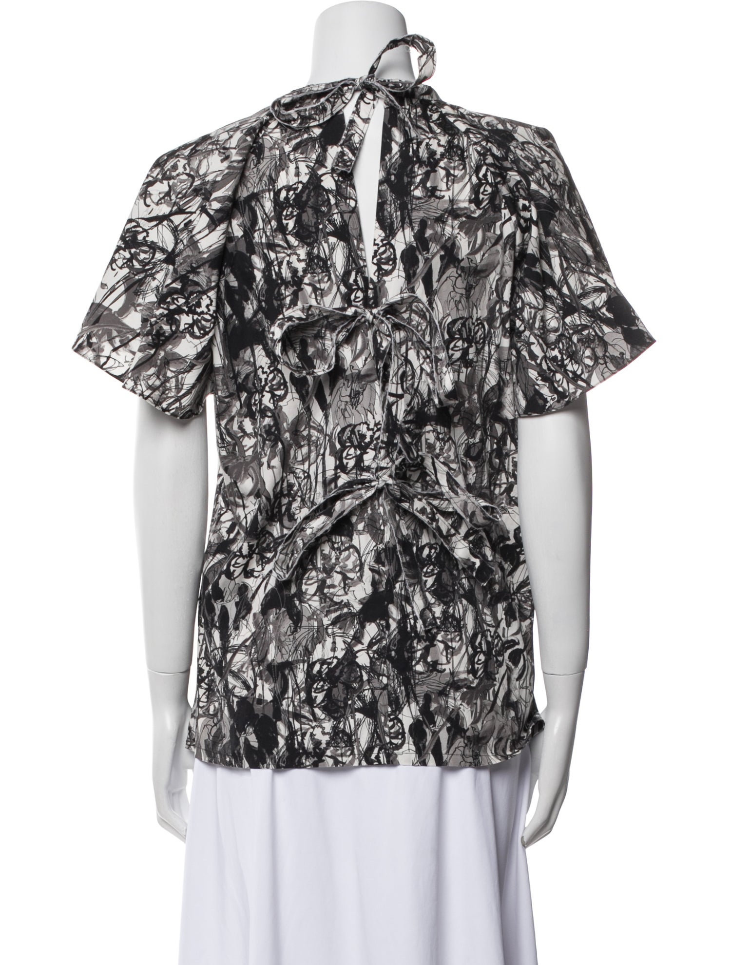 Jonathan Cohen Printed Crew Neck Blouse