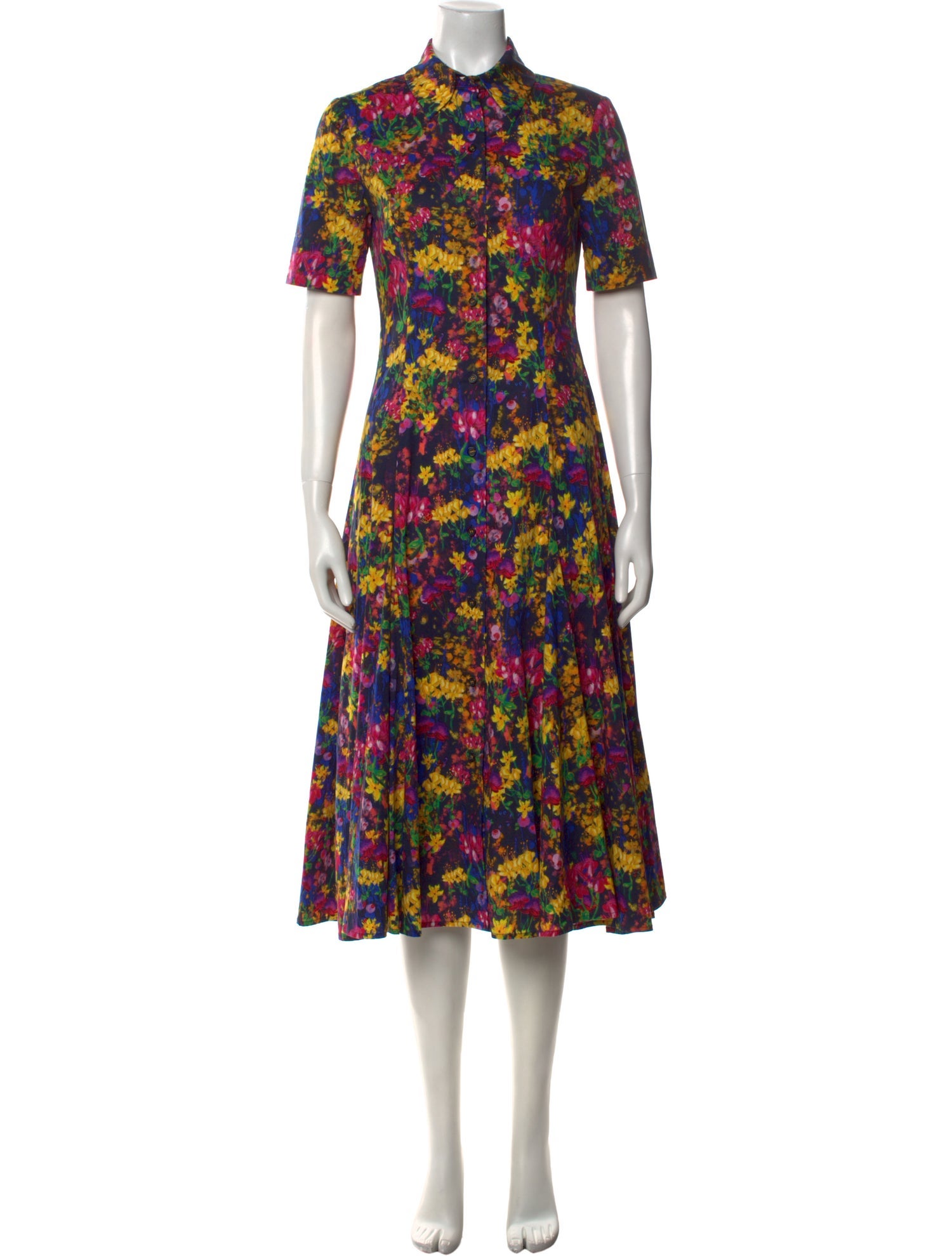 Jonathan Cohen Floral Print Midi Length Dress