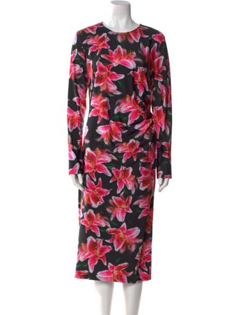 Jonathan Cohen Floral Print Midi Length Dress