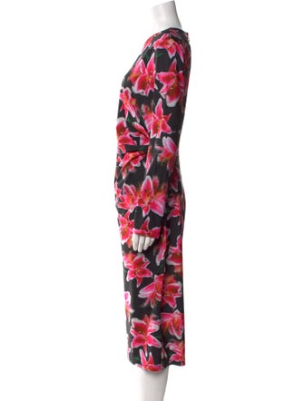 Jonathan Cohen Floral Print Midi Length Dress