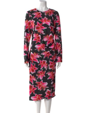 Jonathan Cohen Floral Print Midi Length Dress