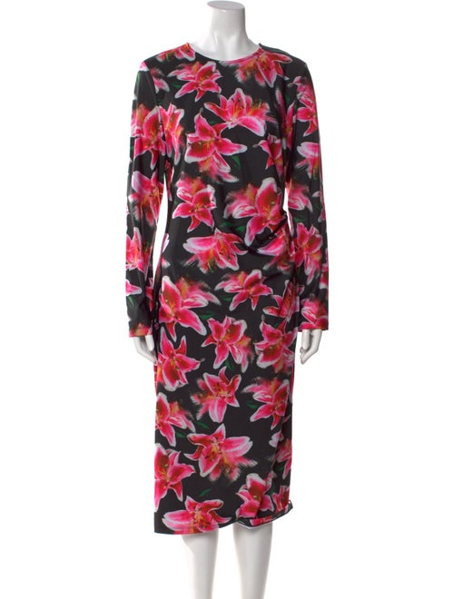 Jonathan Cohen Floral Print Midi Length Dress