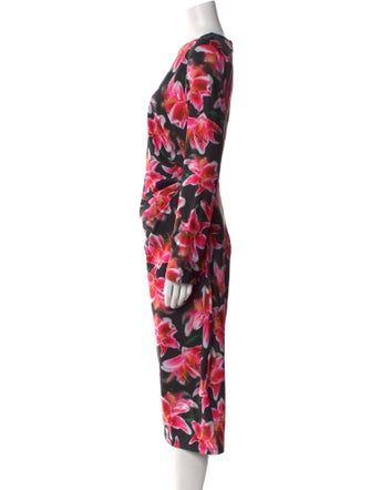 Jonathan Cohen Floral Print Midi Length Dress