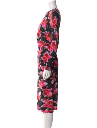 Jonathan Cohen Floral Print Midi Length Dress