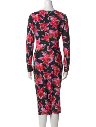 Jonathan Cohen Floral Print Midi Length Dress