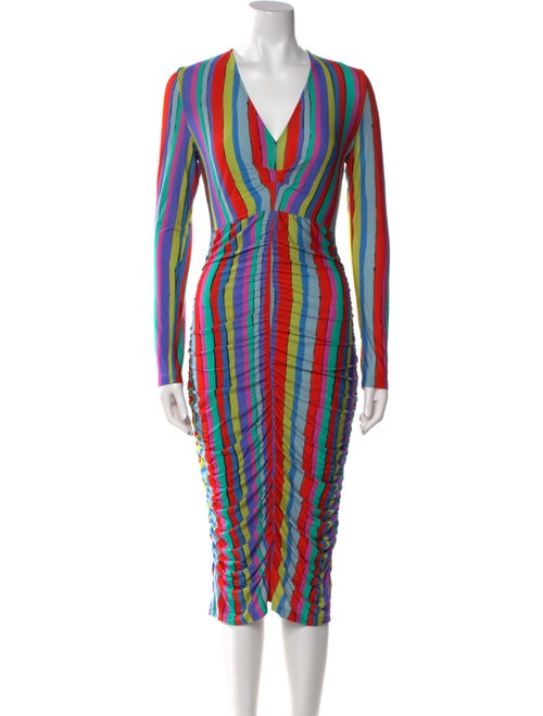 Jonathan Cohen Striped Midi Length Dress