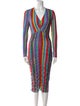 Jonathan Cohen Striped Midi Length Dress