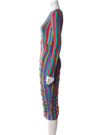 Jonathan Cohen Striped Midi Length Dress