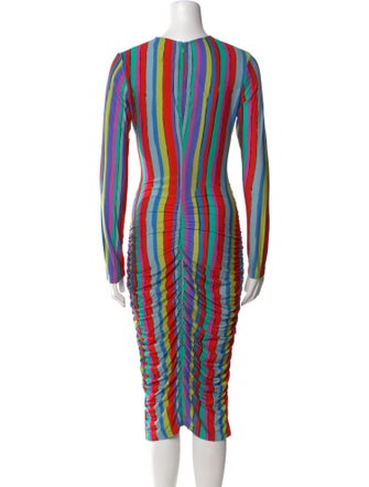 Jonathan Cohen Striped Midi Length Dress