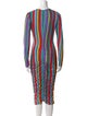 Jonathan Cohen Striped Midi Length Dress