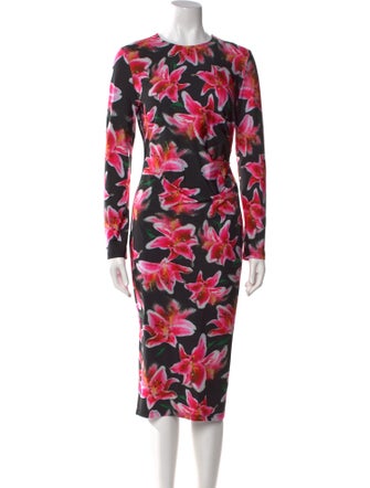 Jonathan Cohen Floral Print Midi Length Dress