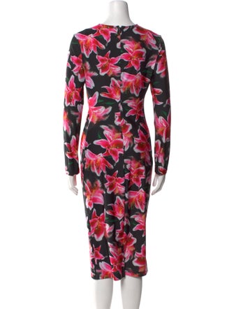 Jonathan Cohen Floral Print Midi Length Dress