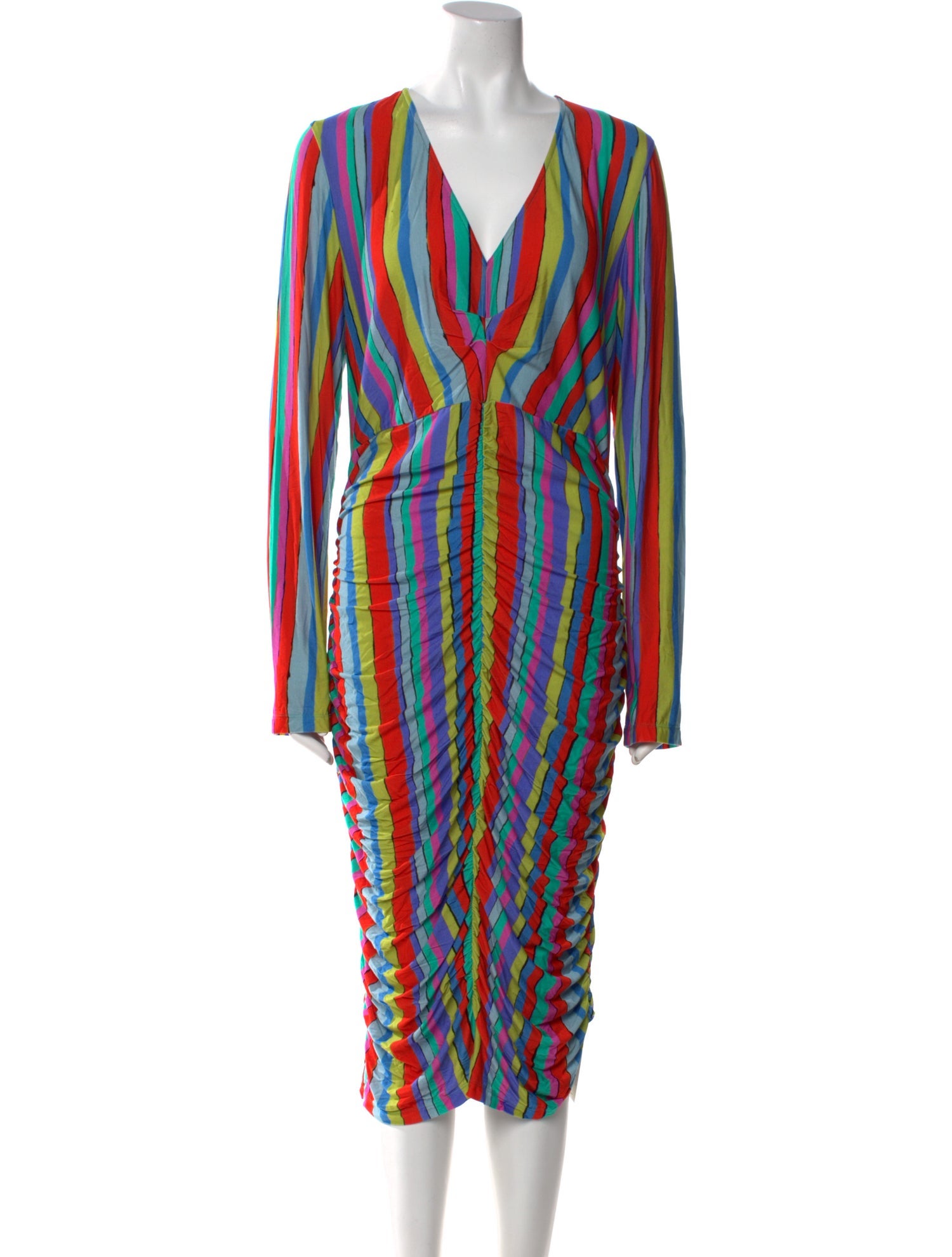 Jonathan Cohen Striped Midi Length Dress