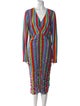 Jonathan Cohen Striped Midi Length Dress