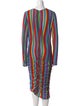 Jonathan Cohen Striped Midi Length Dress