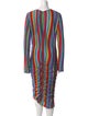 Jonathan Cohen Striped Midi Length Dress
