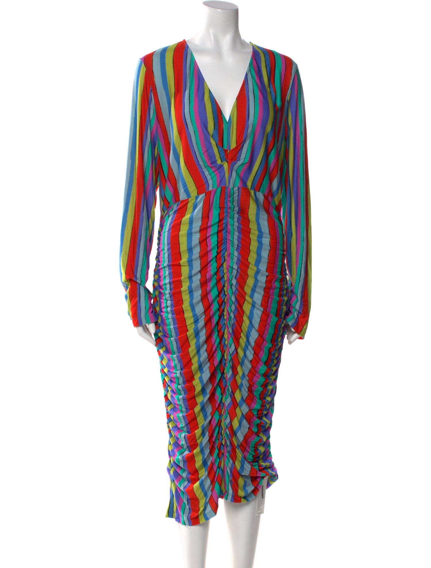 Jonathan Cohen Striped Midi Length Dress