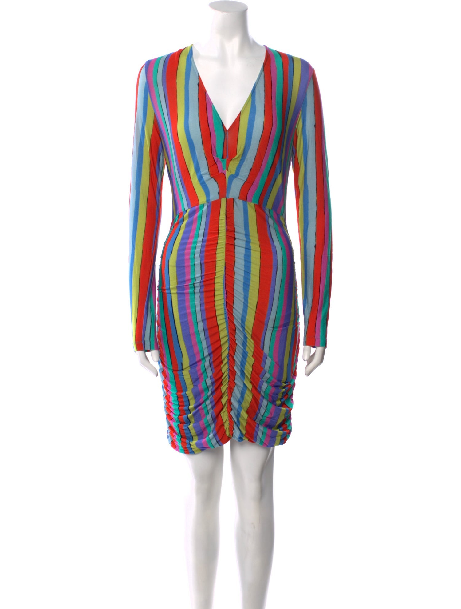 Jonathan Cohen Striped Midi Length Dress